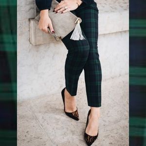 J. Crew Slim Cropped Ruby Pant in Plaid Green